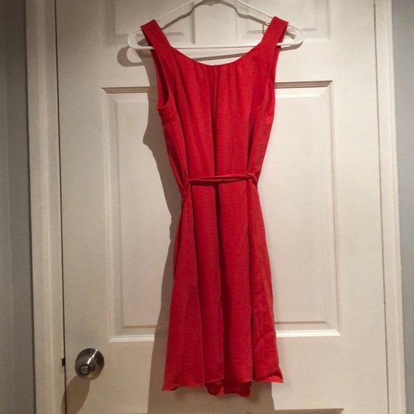 Banana Republic Petite Red Orange Dress with Belt - Picture 2 of 2